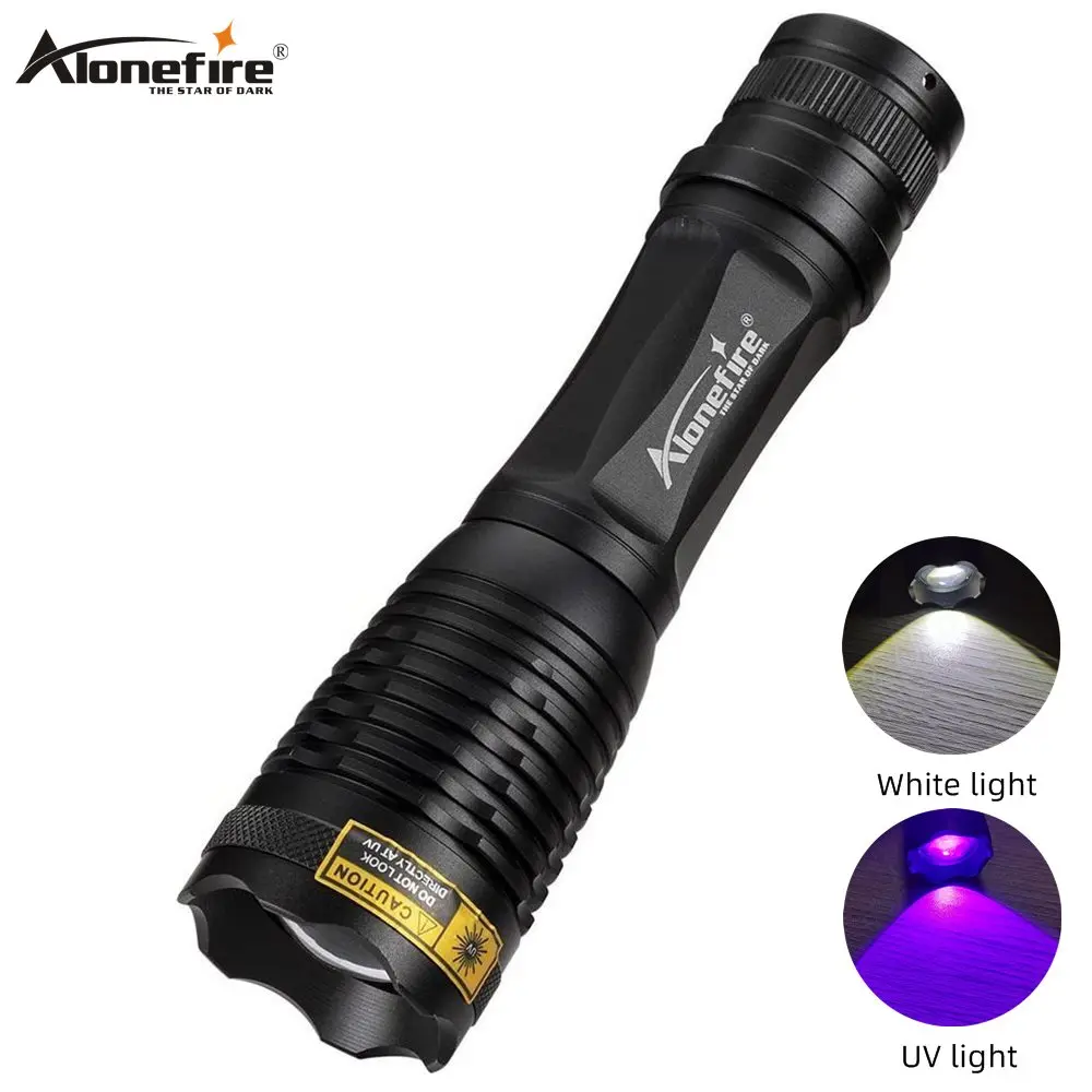 

Alonefire E007-WU 8000lums 2 in 1 UV Flashlight LED Torch 395nm Ultraviolet Urine Detector for Carpet Pet Urine Catch Scorpions
