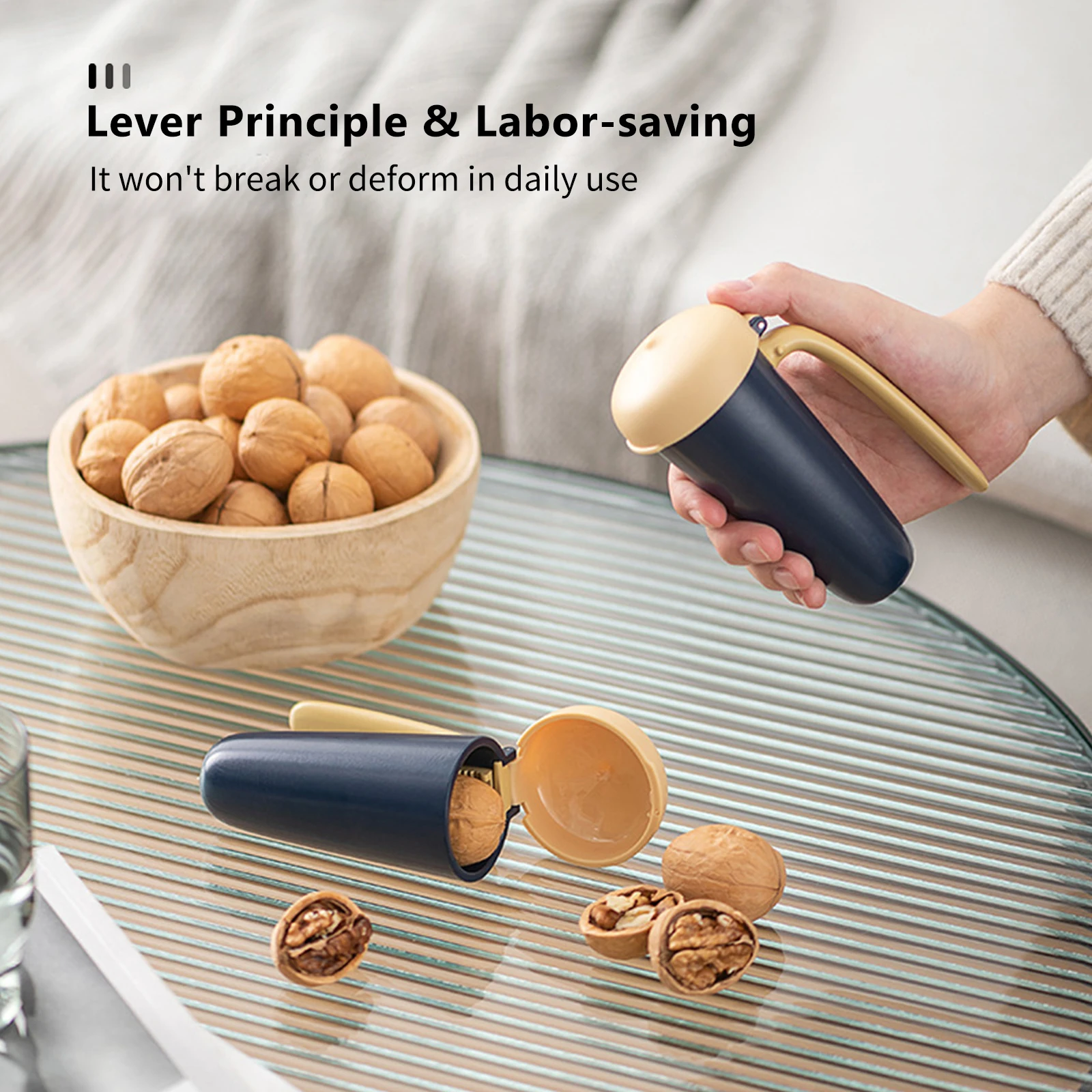 Nut Cracker Splash Proof Walnut With Handle And Cover Multifunctional