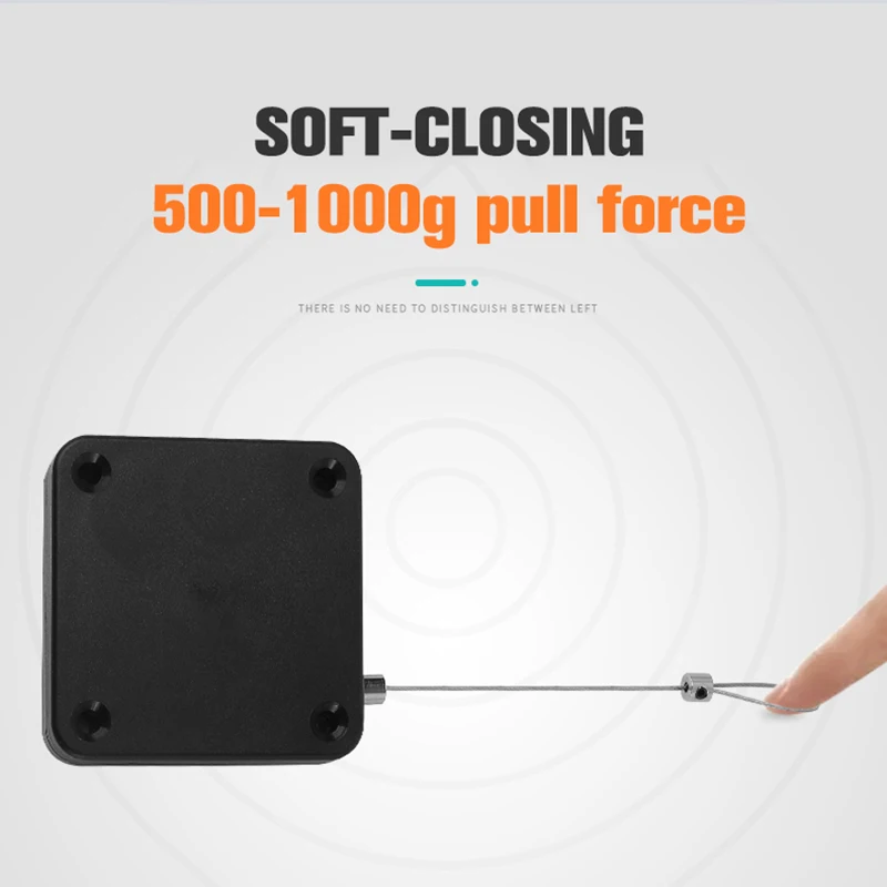 KAK Simple Door Closer Punchfree Sticker Automatic Door Closer Soft Closing Device Sliding Hardware 500-1000g Tension