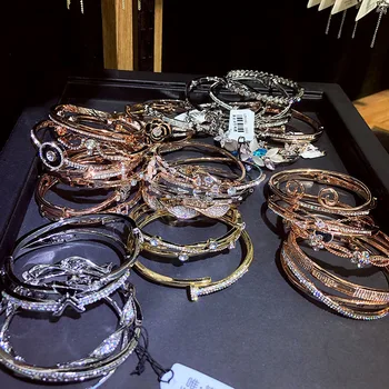 

30 Pcs/lot fashion women classical alloy zircon bangles lot luxury women alloy bangles jewelry wholesale 1029-52