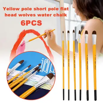

Brush Pen Delicate Durable 6pcs/Set Langhao Major Gouache Hair Pencil Flat Peak Acrylic Painting Draw Brush-Pencil