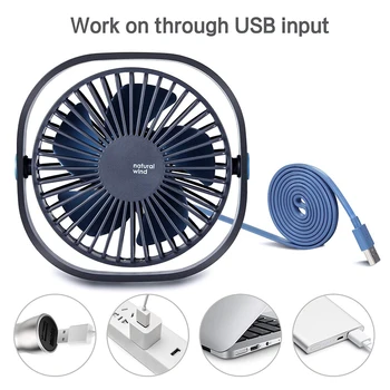 

3 Speed Mini USB Desktop Fan Personal Portable Cooling Fan with 360 Rotation Adjustable Angle for Office Household Traveling