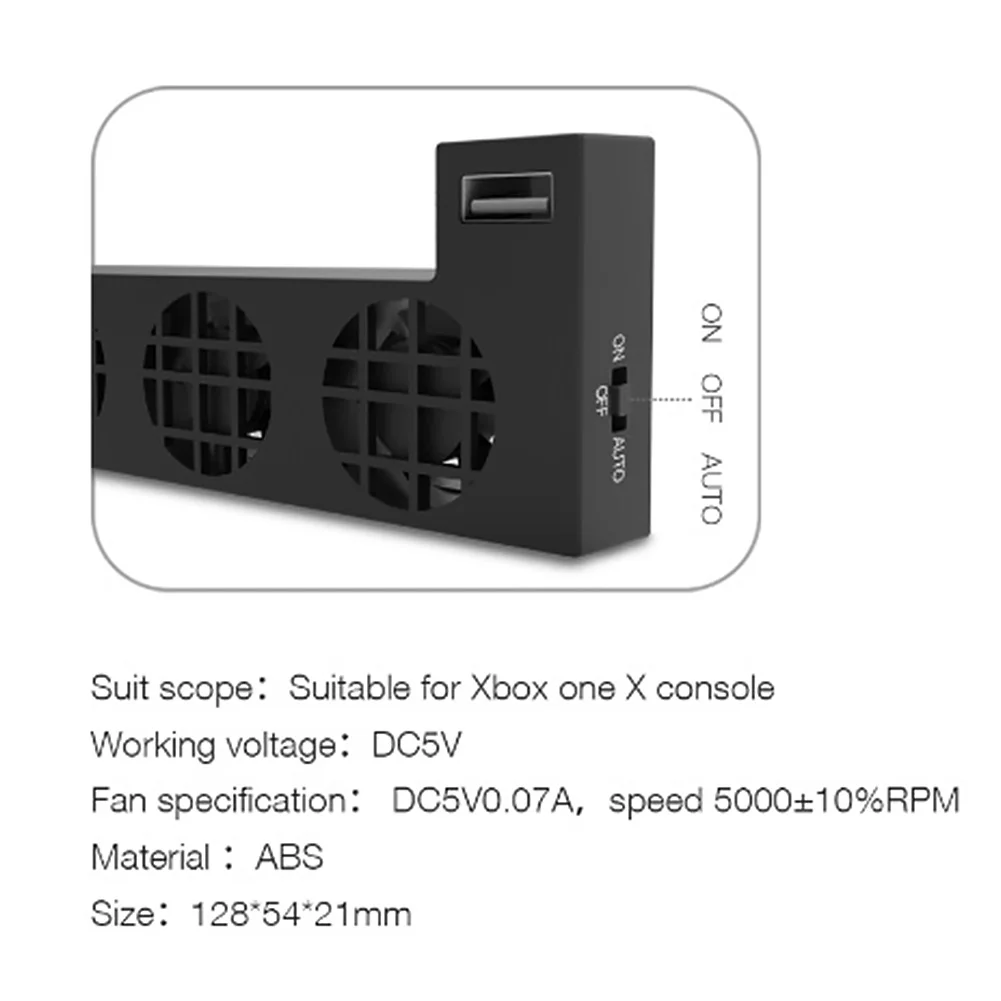 3 Hole USB ABS Electric Practical Game Machine Tool Cooling Fan External Turbo Home Silent Desktop Back Compact For XBOXONE X