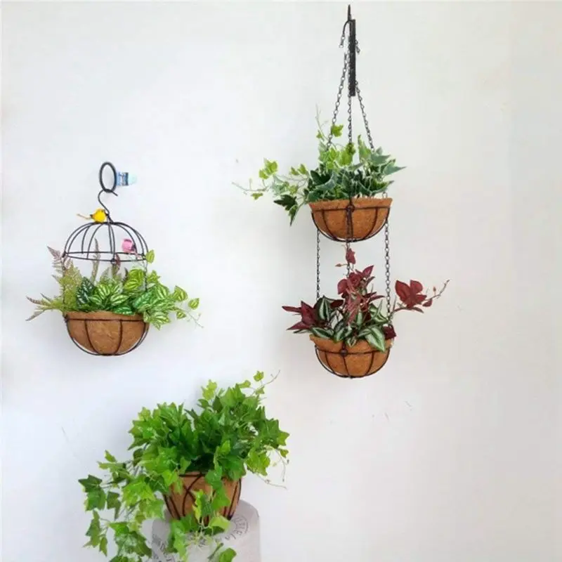 2pcs Growers Hanging Basket Planter Chain Flower Plant Pot Home Garden 12'' 
