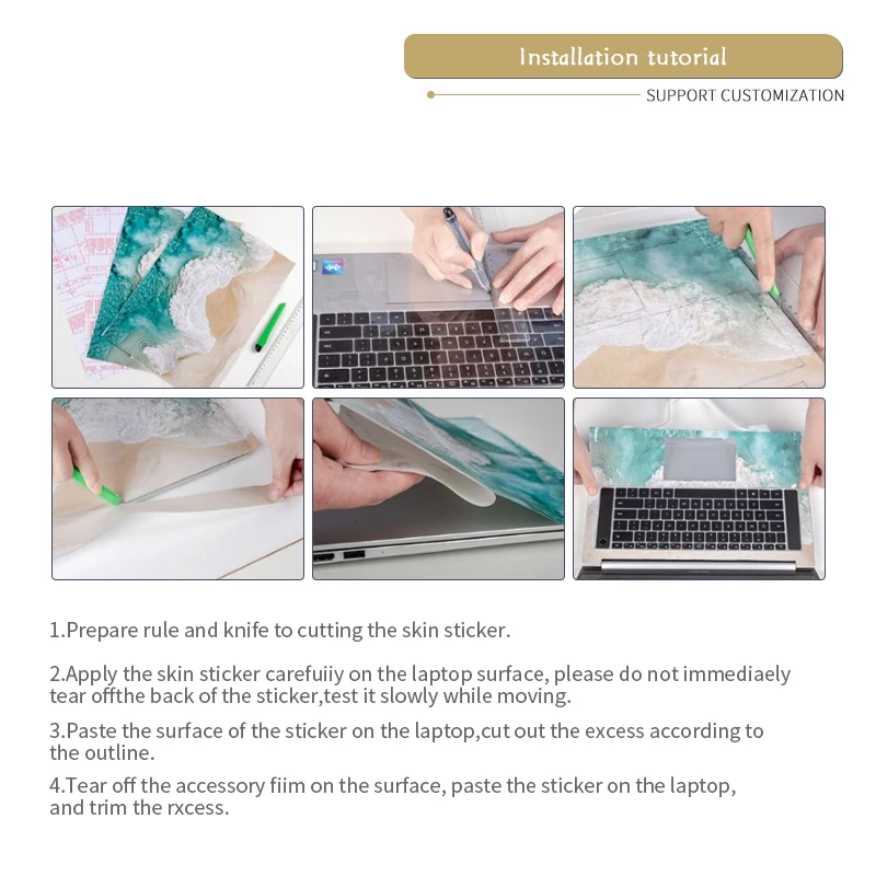 범용 노트북 스킨 스티커 커버 노트북 스킨 비닐 스티커 Macbook M1/Lenovo/Asus/Hp/Acer 용 13.3 14 15.6 17.3 데칼