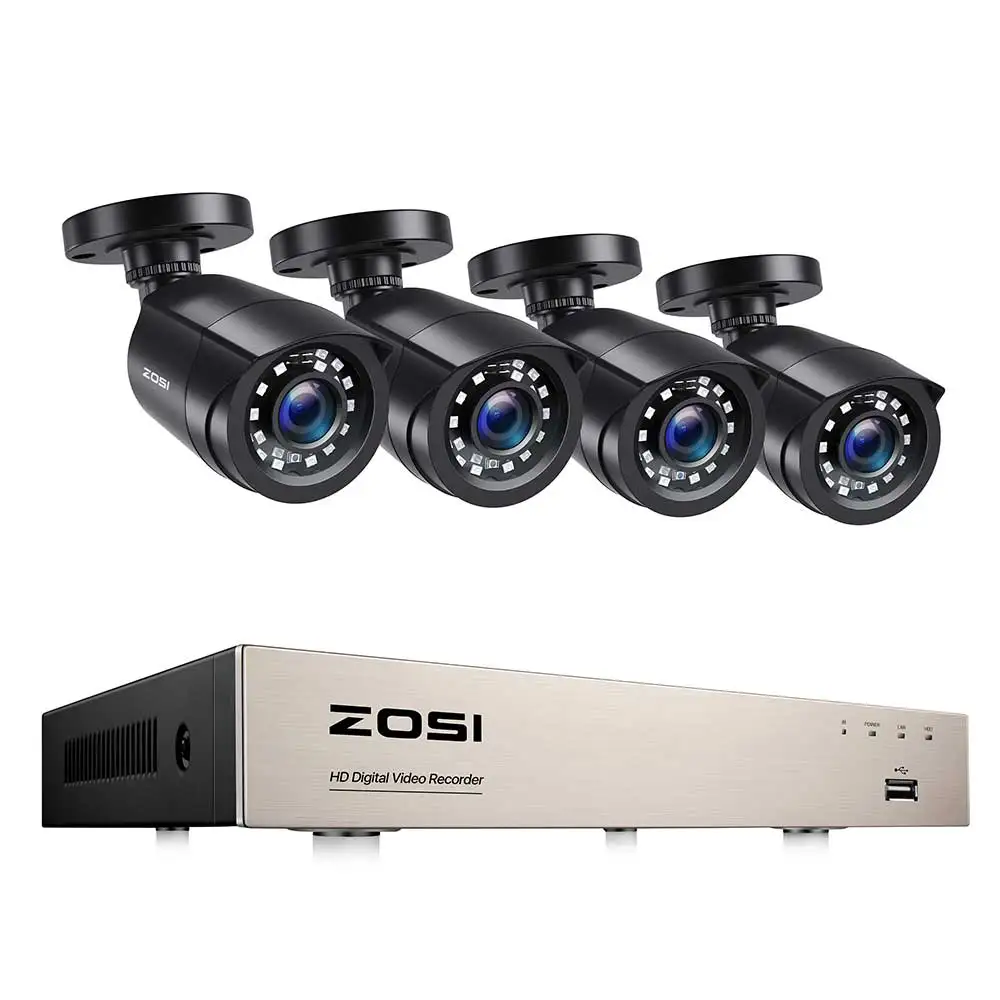 ZOSI 8CH 1080P CCTV System Outdoor,5MP Lite Video DVR with 4/8pcs 2MP  Security Camera Day/Night Home Video Surveillance System surveillance cameras Surveillance Items