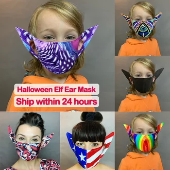 

1PC Child and Adult Halloween Mask Reusable Mask Cosplay face-mask Elf Ears Mask Bandage bandana scarf 2020 Máscara de halloween