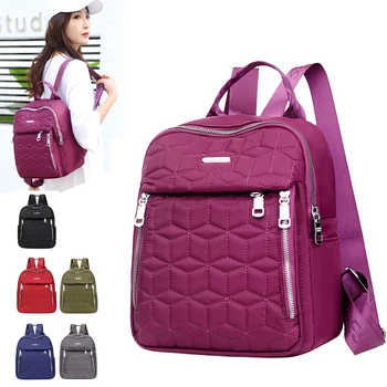 

2020 Fashion Women's Backpacks Nylon School Bags For Teens Backpack Female Softback Solid Travel Girls Large Capacity Bookbags