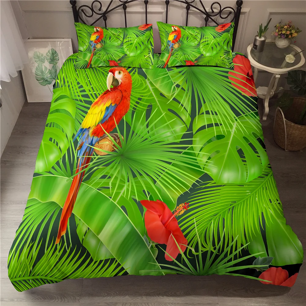 Animal Parrot Bedding Set Fashion Modern 3D Print Comforter Luxury