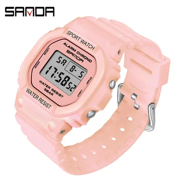 

2020 Nieuwe Sanda Witte Vrouwen Sport Horloge Vrouwen Matcha Groene Waterdichte Dames Jelly Digitale Horloges Reloj Mujer