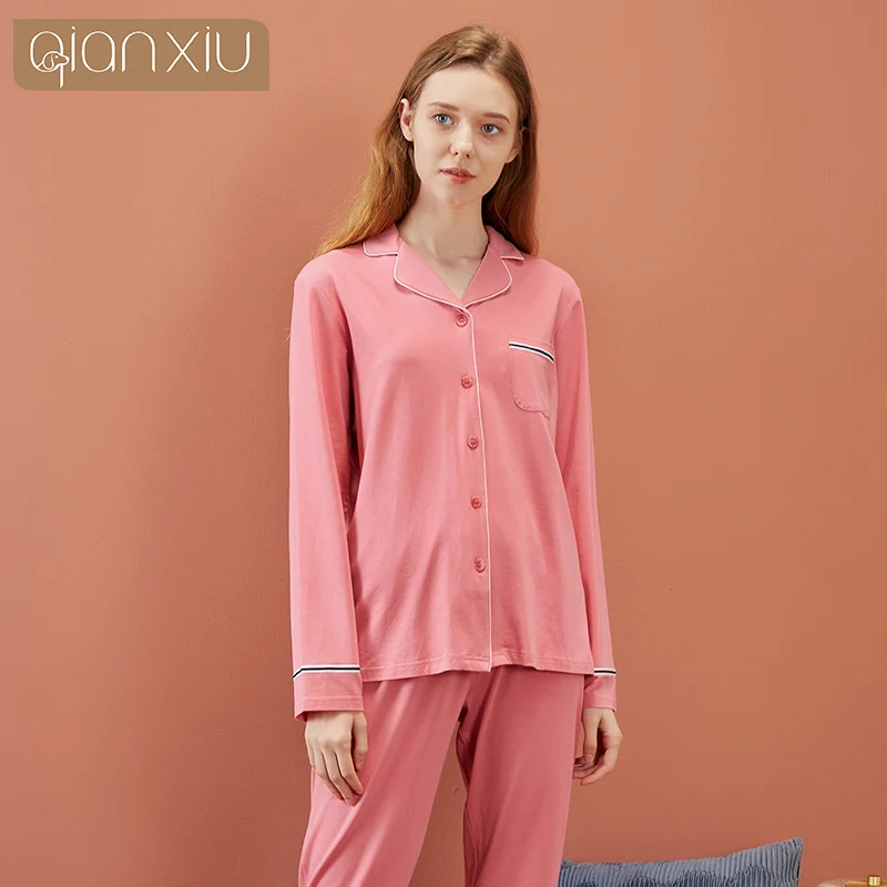

Autumn Winter Women's Cardigan Sleepwear plus Cotton Blouses Long Sleeve Sleep Tops Pants Bamboo Robe Sets Pajamas Homesuit