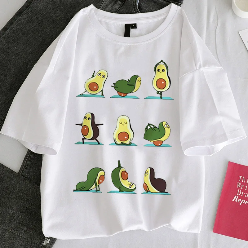 New Avocado Shirt Vegan T Shirt Women Harajuku Kawaii Short Sleeve T-shirt Vogue 90s Korean Style Tshirt Fashion Top Tees Female