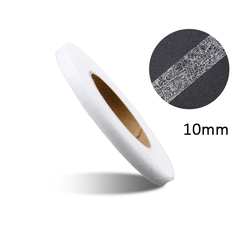 10mm white 70 ярдов белый/черный с двухсторонней клеющей поверхностью Ткань Нетканые Лоскутные прокладочные материалы железо на расплава Omentum DIY аксессуары для одежды - Цвет: 10mm white