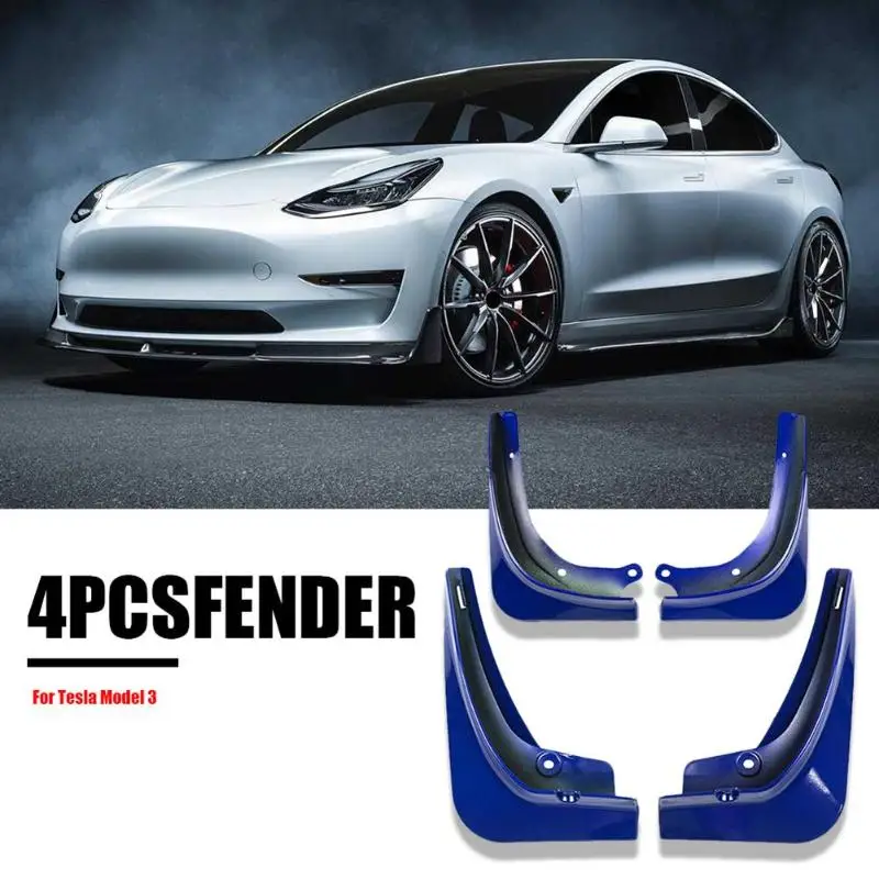 Брызговики передние и задние брызговики 4 шт. Брызговики для Tesla модель 3 Автомобильный Уровень практичный и красивый