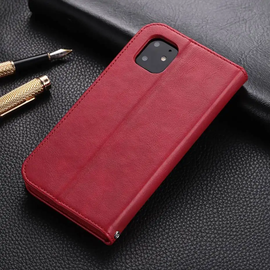 Кожаный флип-чехол для iPhone 11 Pro Max Матовый Магнитный чехол-кошелек для телефона iPhone 11 5,8 6,1 6,5 Капа