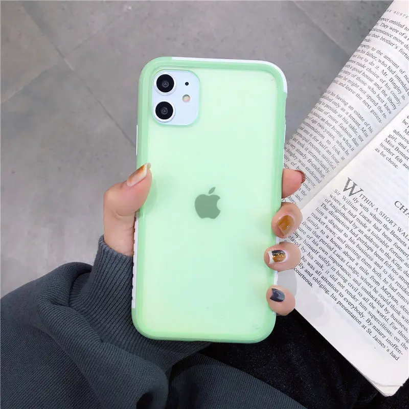 Противоударный матовый чехол бампер для iPhone 11 Pro Max XR XS X 8 7 6 6S Plus прозрачный