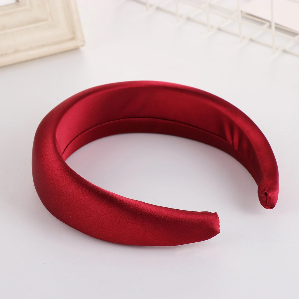 Hair Accessories Satin Headband For Women Solid Color Satin Boutique Hair Hoops Girls Non-slip Hairbands Headwear 903