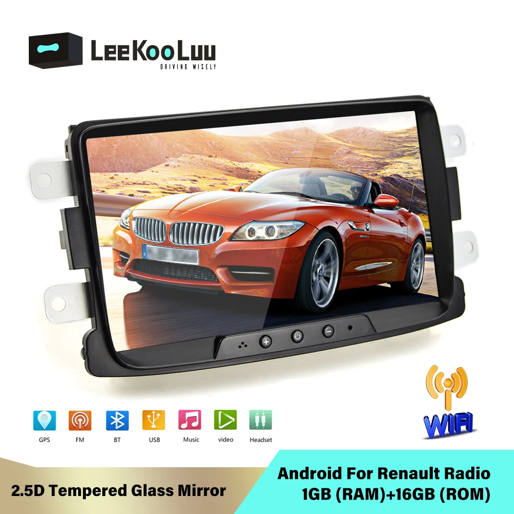

LeeKooLuu Android Car Radio Autoradio 8'' Touch Screen Auto Radio coche Stereo Video GPS MP5 Mirror Link FM For Renault Stereo