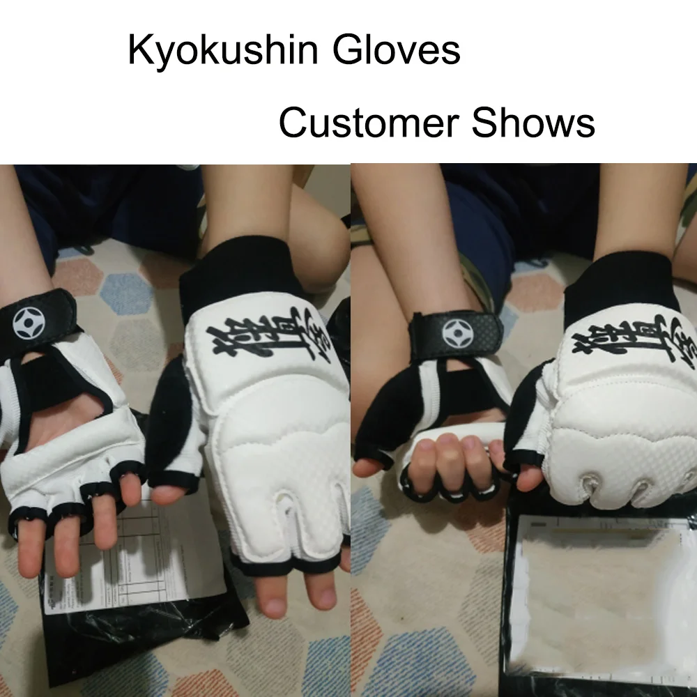 Kyokushin Kai Karate Gloves Fighting Hand Protector Martial Arts Sports Karate Kyokushin Professional Fitness Boxing Pu Gloves martial arts protector set
