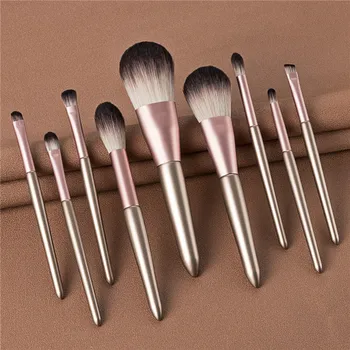 

9Pcs Makeup Brushes Set For Foundation Blush Eyeshadow Concealer Powder Lip Make Up Cosmetics Brush Makeup Pen T09027