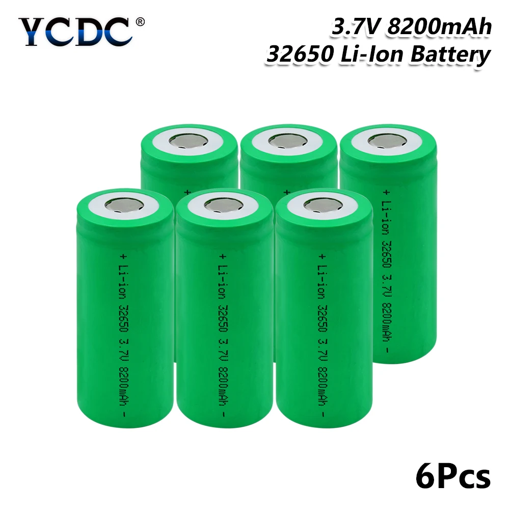 YCDC 3,7 V 8200mAh перезаряжаемый 5с высокоразрядный LiFePO4 32650 литиевая батарея для резервного питания фонарика - Цвет: 6 PCS