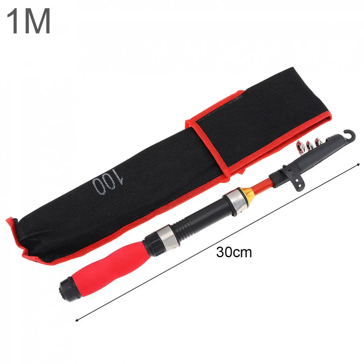 1m Ultrashort Portable Ice Fishing Rod Reel Line Combo Full Kits with Soft Shrimp Lure Float Lead weight Combo Fishing Rods