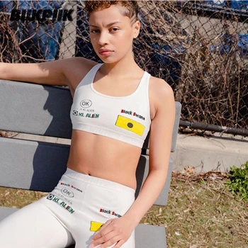 

BIIKPIIK Skinny Print Set Womens Outfits Sporty Fitness Workout Jogging Suit Casual Crop Top And Women's Pants Lounge Wear