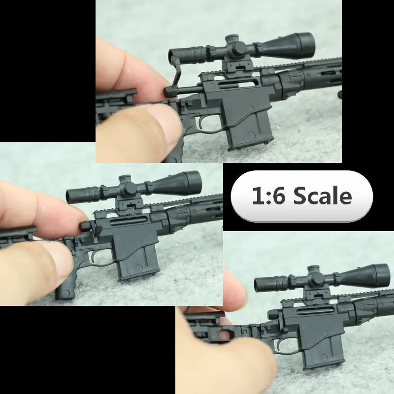 1/6 스케일 레밍턴 MSR 모듈러 스나이퍼 라이플 모델 총 조립 퍼즐 빌딩 벽돌, 12 인치 액션 피규어