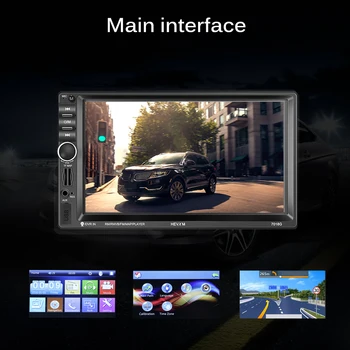 

TIOODRE 7 Inch Bluetooth Car Stereo GPS Navigation Hands-Free 4*60W Double Din In Dash Car Audio Stereo With TF USB AUX MP5