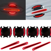 자동차 반사 스티커 테이프 반사판 펜더 경고 범퍼 스트립, 도어 핸들 볼 커버, 자동차 외부 액세서리 세트, AA, 3D, 8 개