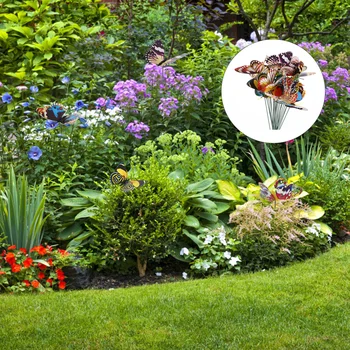 

24Pcs Glowing Plastic Butterflies Colorful Simulation Luminous Butterfly Decor for Gardening