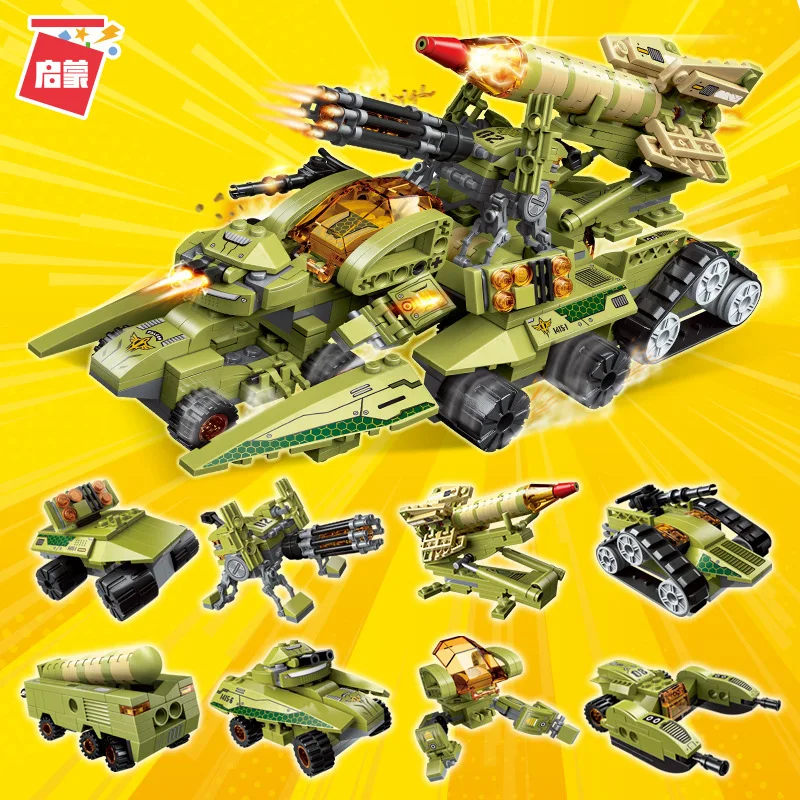 

ENLIGHTEN Building Blocks 1415 Thunder Remote Tanks Assembled Building Blocks 8-in-1 Deformation Blocks DIY Boy Educational Toy