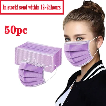 

50PCS/Lot Disposable Face Mascarillas Anti-Dust Face Surgical Filter Earloop Activated Carbon Blue Non-woven Medical Dental Use