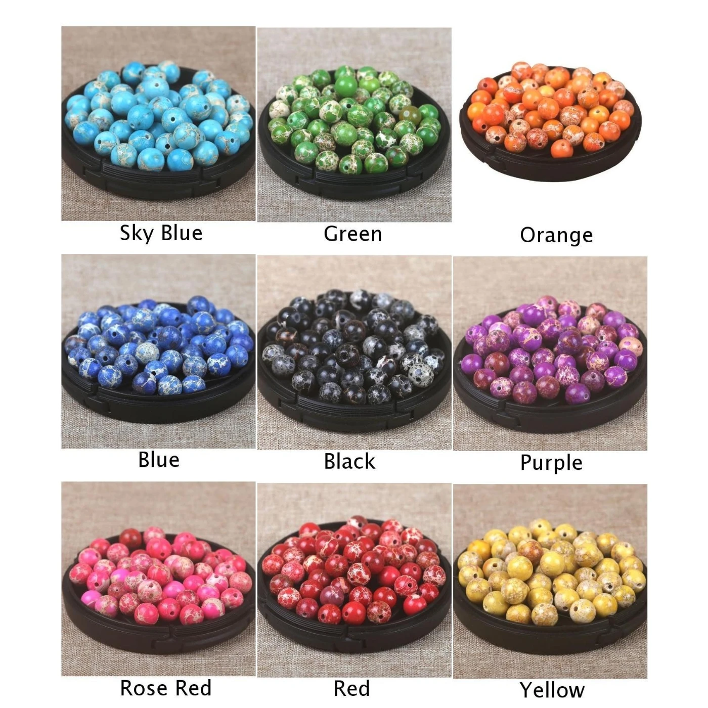 50* Stylish Artificial Stone Beads&Hole For Bracelet Jewelry DIY Craft 6mm Home