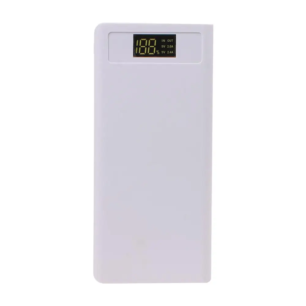 Двойной USB светодиодный светильник 8x18650 батарея DIY банк питания коробка держатель для мобильного телефона - Цвет: Белый