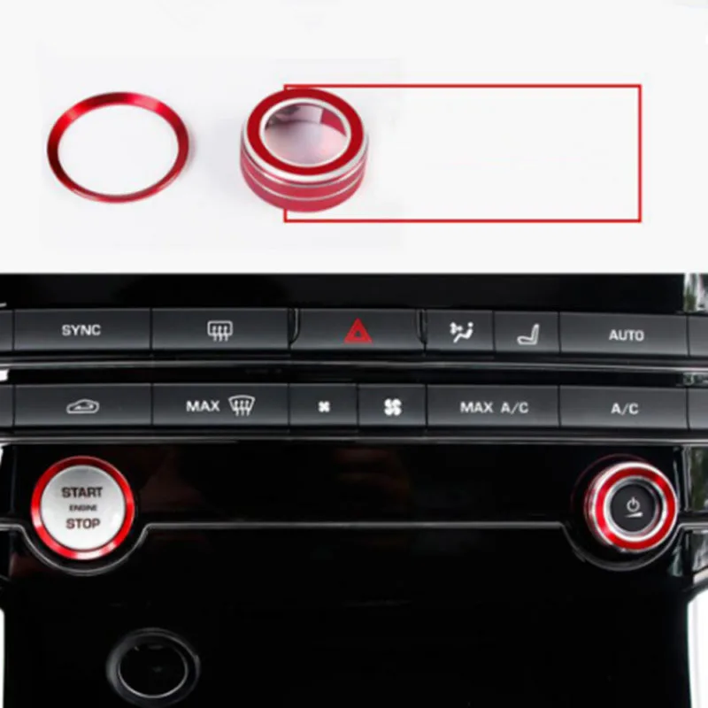 Декоративные круглые кольца для XF XFL аксессуары кнопки Jaguar XE XEL Red Stop Control прочные и