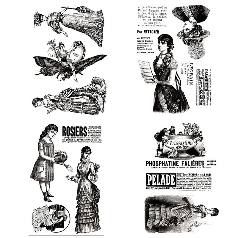 

Clear Stamps Retro Women Romantic Transparent Stamps Silicone for DIY Scrapbooking Card Making Craft Decortive New 2019 Stamps