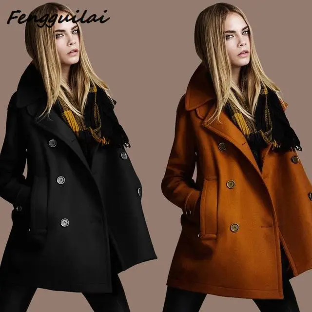 

Autumn Winter Women Woollen Coat Long Sleeve Turn-Down Collar Oversize Blazer Outwear Jacket Elegant Overcoats Loose Coat Women
