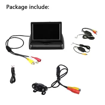 

Car 4.3 Inch Folding Display + Wireless + Long License Plate Rear View Camera Visual Set Night System