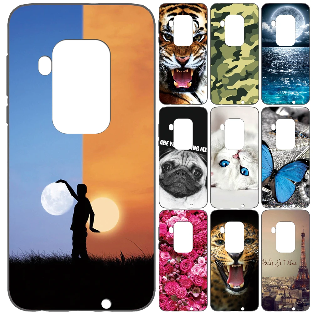 

GUCOON Silicone Cover for Motorola One Pro 6.2inch Case Soft TPU Protective Phone Case Cartoon Wolf Rose Flowers Bumper Shell
