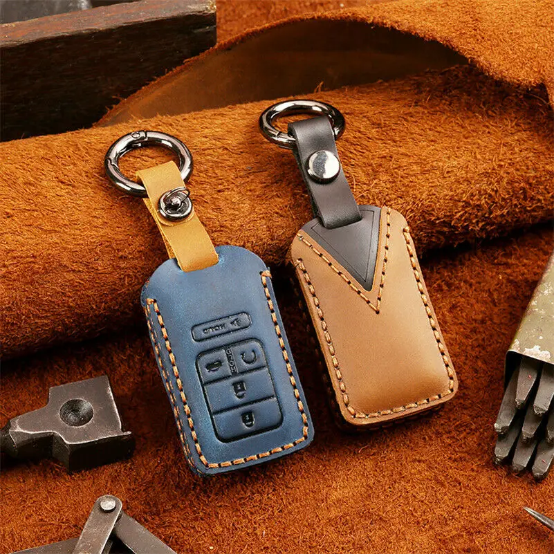 Lcyam Key Fob Shell Cover Leather Case 5 Button Fits for 2017 2018 2019 Honda CRV Civic Accord EX-L Pilot Elite AWD Lcyam Key Fob Shell Cover Leather Case 5 Button Fits for 2017 2018 2019 Honda CRV Civic Accord EX-L Pilot Elite AWD