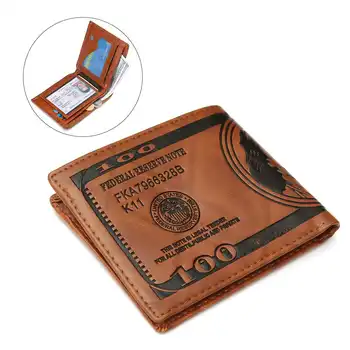 

New Wallet PU 2020 Leather Brown Bifold Credit Card Holder Purse For Men US Dollar