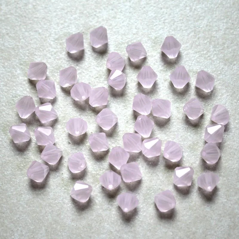 pink Чистый цвет 6 мм Bicone Beads 5301 Хрустальное стекло DIY Свободные разделители игольчатые рабочие бусины 100 шт - Цвет: pink