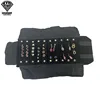 Sac en rouleau de bijoux, étui de transport Portable, organisateur en velours noir, boîte de rangement multifonctionnelle pour colliers, bagues, boucles d'oreilles, vente en gros