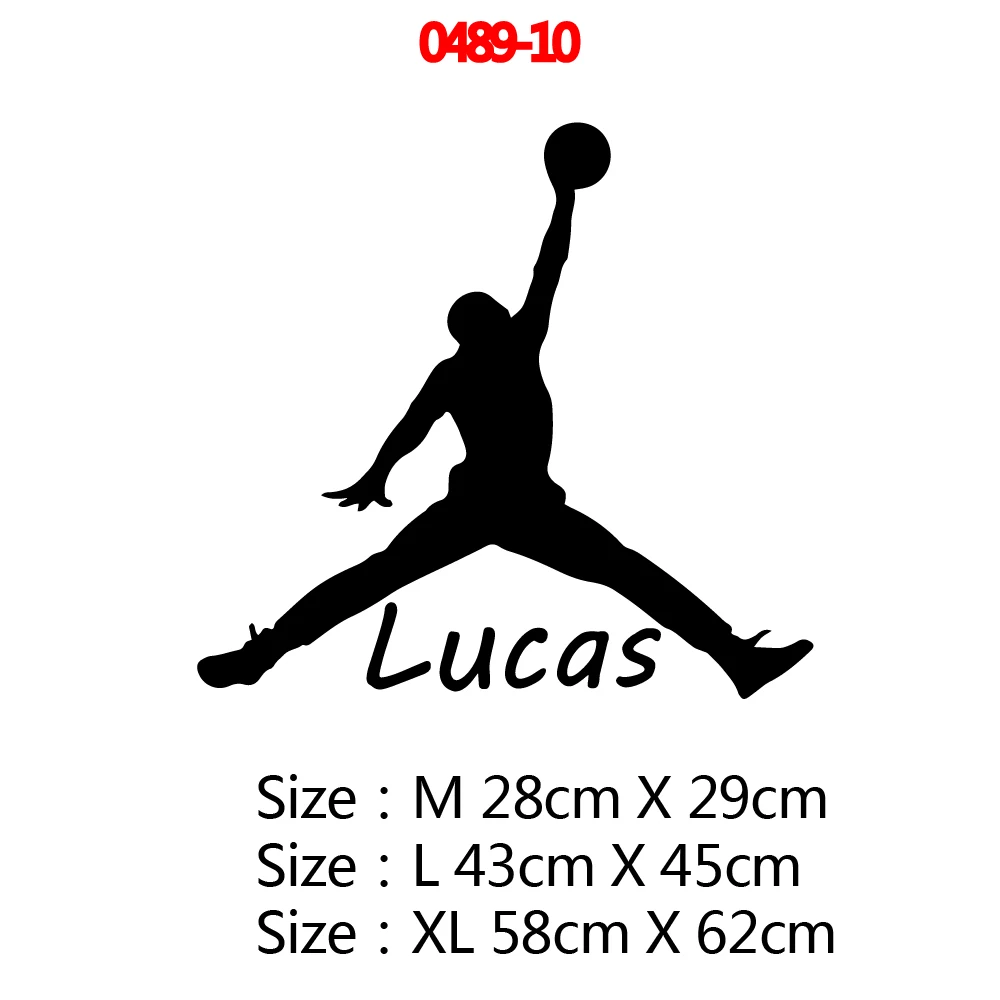 0489-10 Personalized Custom Name Sports Wall Sticker Football Basketball Hockey Player Home Decor For Living Room Art Decal Wallsticker - Color: 0489-10