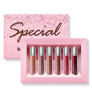 

6 Pcs/Set Lip Stick Matte Lipstick Makeup Kit Professional Rouge Waterproof Long Lasting Lip Stick Cosmetics Beauty Lips