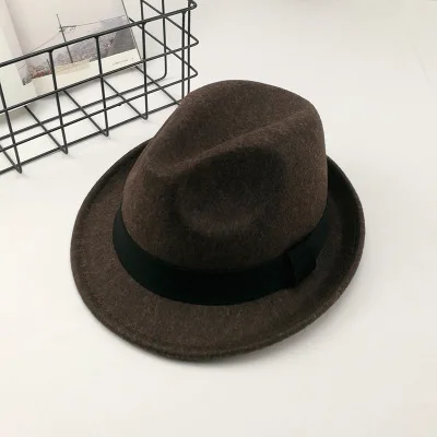 Женские Fedoras Maylisacc осенне-зимняя шерстяная однотонная женская Ретро Маленькая джазовая шляпа британская шерстяная фетровая шляпа Мужской козырек - Цвет: 5