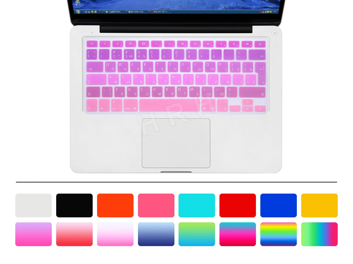 HRH силиконовый чехол с радужной клавиатурой для MacBook Air Pro Retina 13 15 17 перед 2016|rainbow