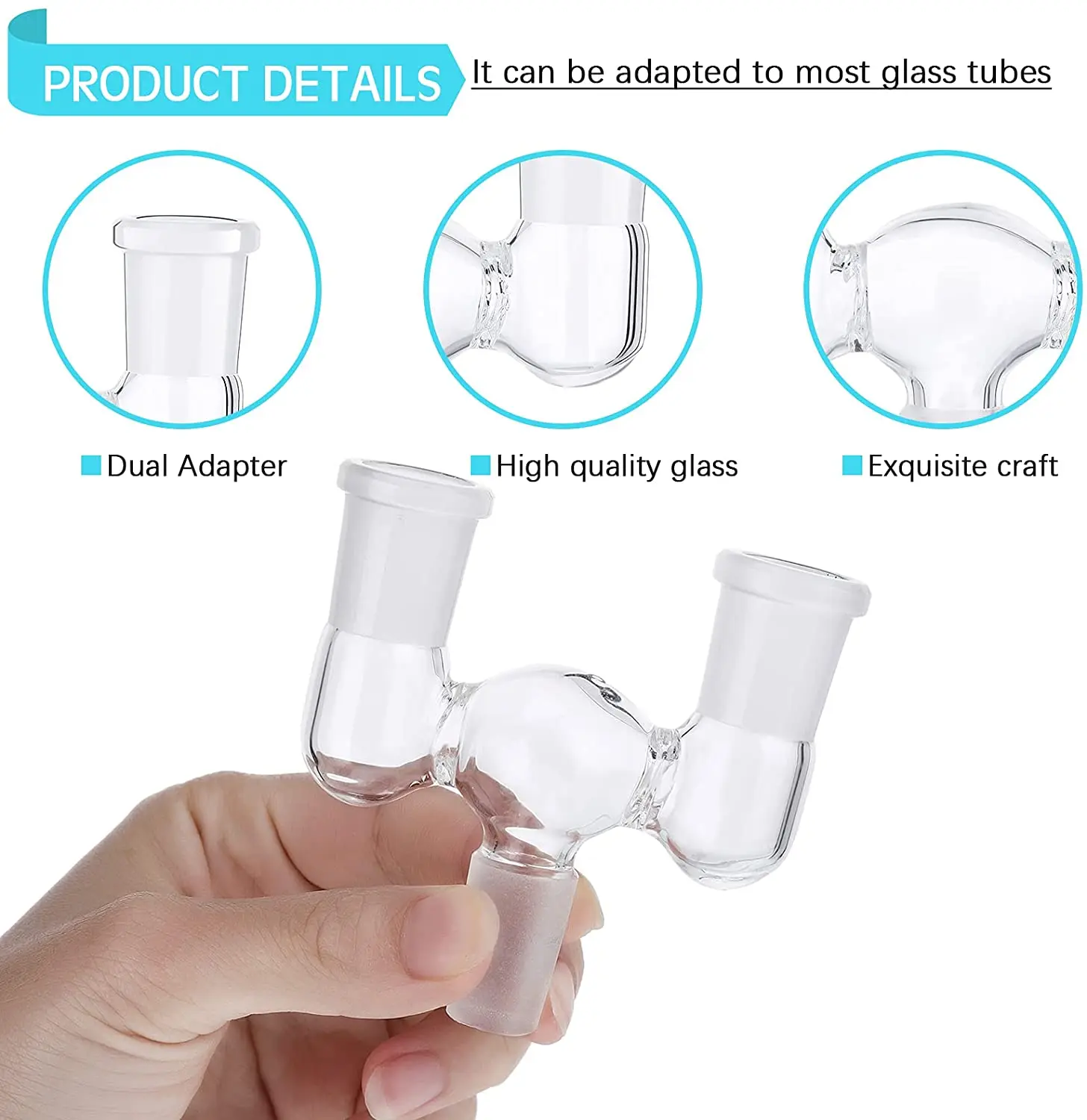 Glass Connecting Adapter 14/18mm Female to 14/18mm Male hookah accessories