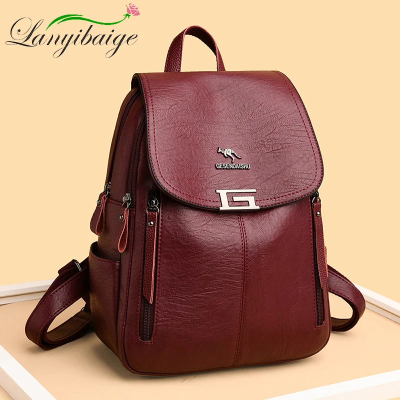 Travel Backpack Multifunction Female Ladies Shoulder-Bag Vintage Women High-Quality